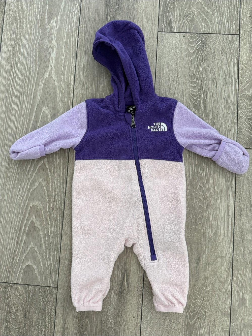 The North Face Purple & Lilac Fleece Hooded One-Piece